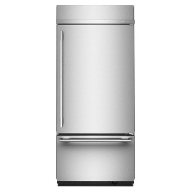 Kitchenaid® Réfrigérateur encastré à congélateur inférieur avec intérieur platine - 36 po - 20.8 pi cu KBBR336SPS