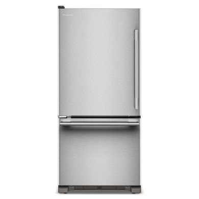 Kitchenaid® Réfrigérateur à congélateur inférieur et profondeur standard avec porte à charnière à gauche de 19 pi cu - 30 po KRBL130SPS
