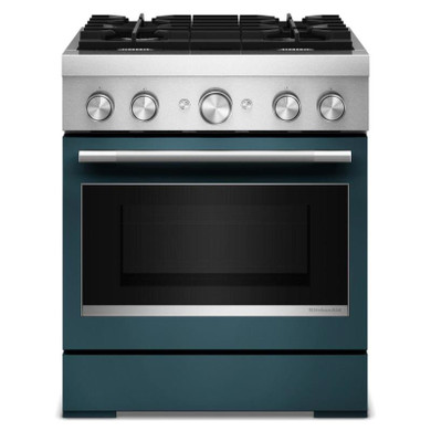 Kitchenaid® Cuisinière bicombustible de style commercial à 4 brûleurs avec mode de friture à air sans préchauffage de 30 po KFDS930SAG
