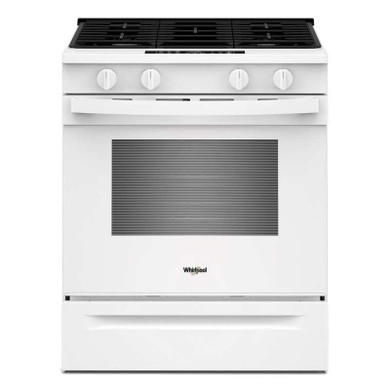 Whirlpool® Cuisinière au gaz intelligente avec technologie de cuisson à air et nettoyage à la vapeur de 30 po WSGS4530TW