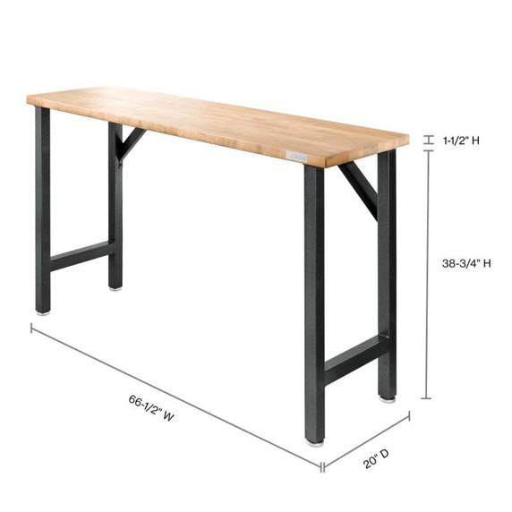 Gladiator® Établi modulaire en bois franc de 66 1/2 po (168,9 cm) de large GAWB66HWGG