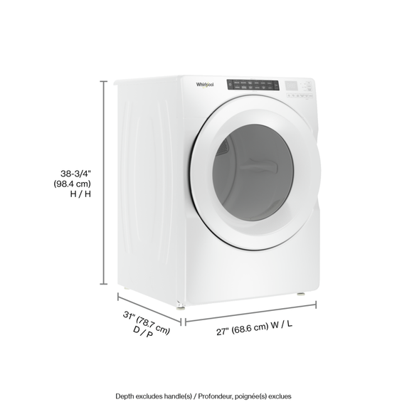 Sécheuse au gaz à long conduit à chargement frontal avec commandes intuitives - 7.4 pi cu Whirlpool® WGD560LHW