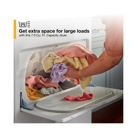 Whirlpool® Sécheuse au gaz à chargement vertical avec capteur d’humidité - 7 pi cu WGD5010LW