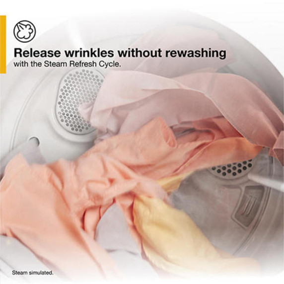 Whirlpool® Sécheuse au gaz à chargement vertical avec capteur d’humidité et vapeur - 7 pi cu WGD5050LW
