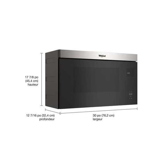 Whirlpool® Four à micro-ondes à hotte intégrée affleurant sans plateau tournant YWMMF5930PZ Whirlpool® Four à micro-ondes à hotte intégrée affleurant sans plateau tournant YWMMF5930PZ