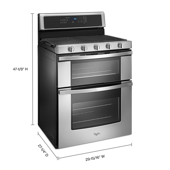 Cuisinière au gaz à four double avec brûleur ovale central - 6 pi cu Whirlpool® WGG745S0FS