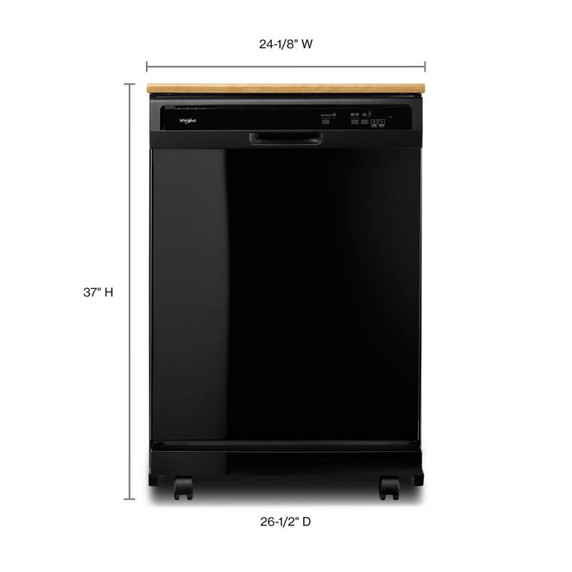 Whirlpool® Lave-vaisselle robuste avec programme de lavage en une heure WDP370PAHB