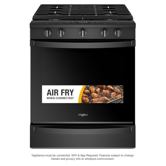 Whirlpool® Cuisinière coulissante électrique intelligente 6.4 pi cu, avec friture à air une fois connectée. WEG750H0HB
