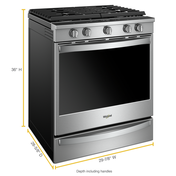 Whirlpool® Cuisinière coulissante électrique intelligente 6.4 pi cu, avec friture à air une fois connectée. WEG750H0HZ