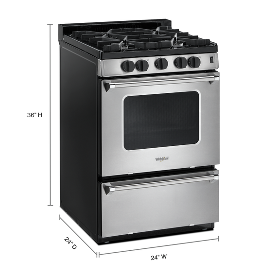 Cuisinière au gaz non encastrée avec brûleurs scellés - 3 pi cu Whirlpool® WFG500M4HS