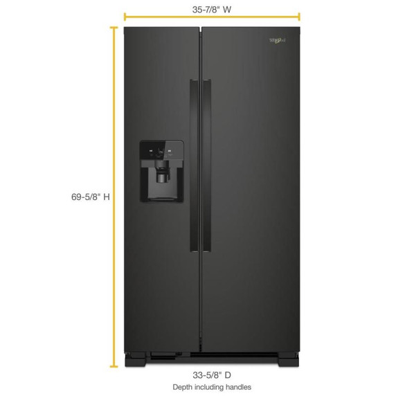 Whirlpool® Réfrigérateur côte à côte, 36 po, 25 pi3 WRS335SDHB