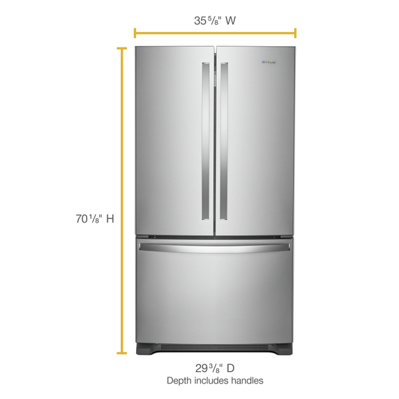 Réfrigérateur à portes françaises à profondeur de comptoir - 36 po - 20 pi cu Whirlpool® WRF540CWHW