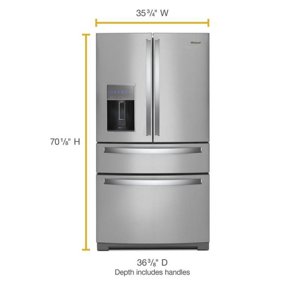 Whirlpool® Réfrigérateur à 4 portes avec bacs de préparation et de rangement, de - 26 pi cu - 36 po WRMF7736PZ