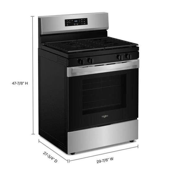 Whirlpool® Cuisinière au gaz autonettoyante avec mode sans préchauffage de 30 po WFGS3530RS
