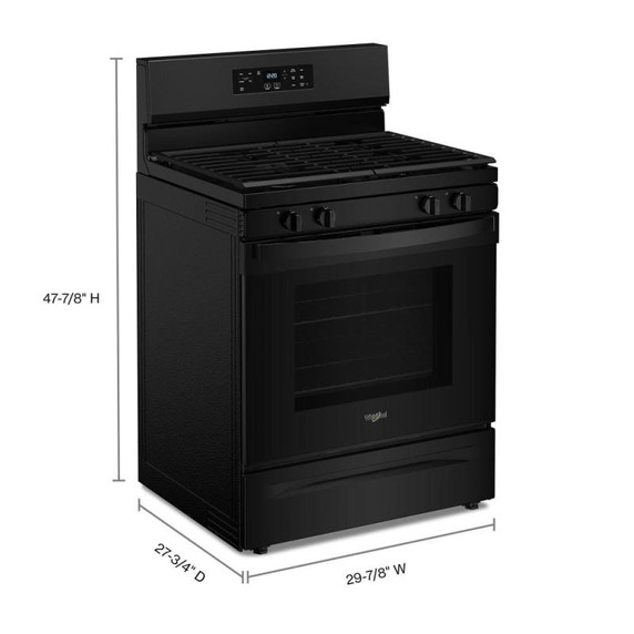 Whirlpool® Cuisinière au gaz autonettoyante avec mode sans préchauffage de 30 po WFGS3530RB