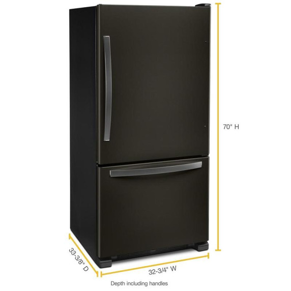 Whirlpool® Réfrigérateur à congélateur inférieur, 33 po, 22 pi³ WRB322DMHV