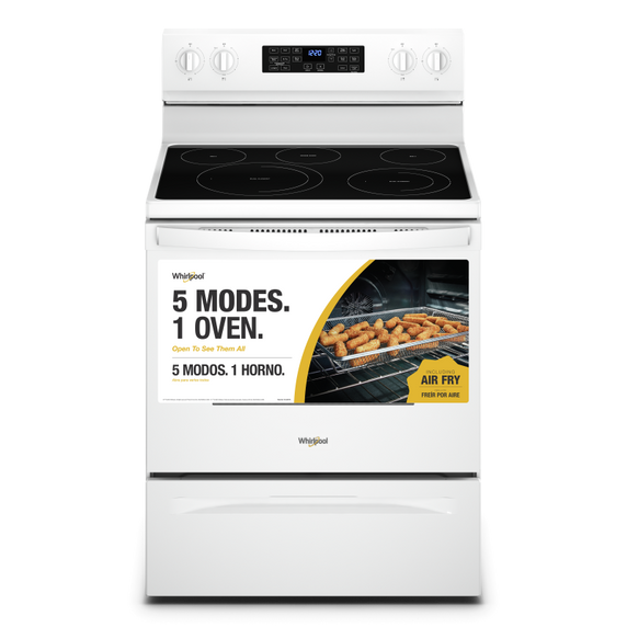 Cuisinière électrique 5 en 1 avec four à friture à l’air - 5.3 pi cu Whirlpool® YWFE550S0LB