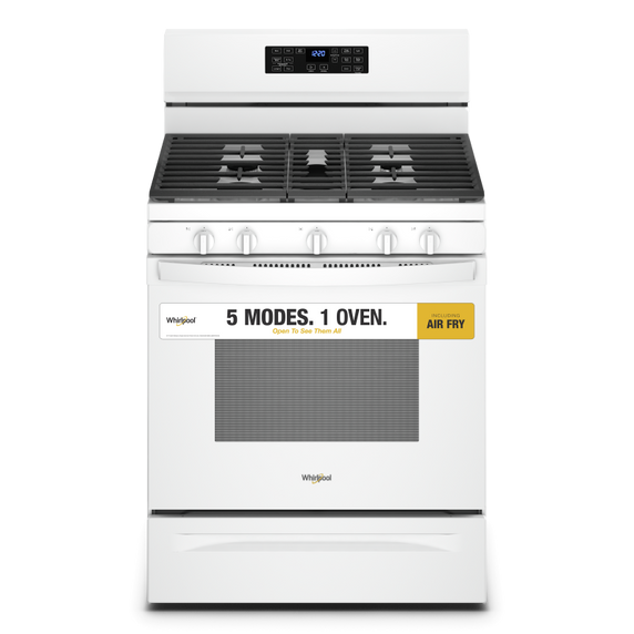 Cuisinière au gaz 5 en 1 avec four à friture à l’air - 5 pi cu Whirlpool® WFG550S0LW