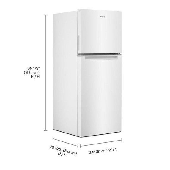 Whirlpool® Réfrigérateur à congélateur supérieur - 24 po - 11.6 pi cu WRT112CZJW