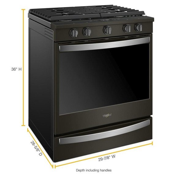 Whirlpool® Cuisinière au gaz intelligente à commandes frontales avec grilles en fonte à charnière EZ-2-LiftTM - 5.8 pi cu WEG750H0HV