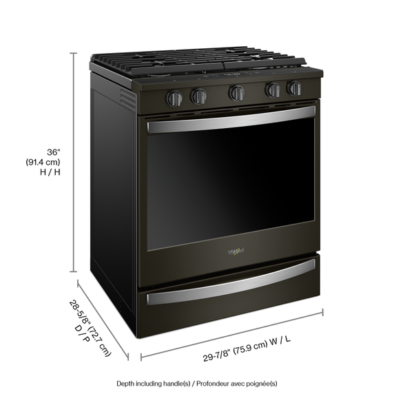 Whirlpool® Cuisinière coulissante électrique intelligente 6.4 pi cu, avec friture à air une fois connectée. WEG750H0HV