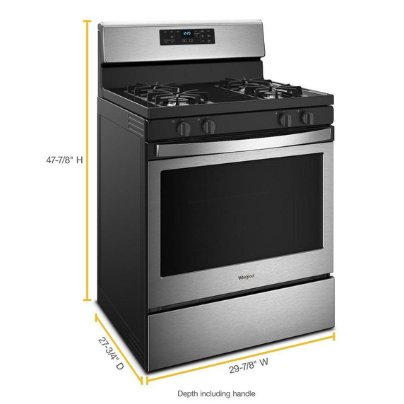 Whirlpool® Cuisinière au gaz non encastrée avec autonettoyage réglable - 5 pi cu WFG510S0HS