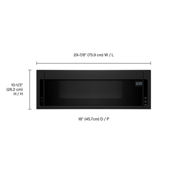 Four à micro-ondes à hotte intégrée à profil bas - 900 watts - 1.1 pi cu Whirlpool® YWML55011HB