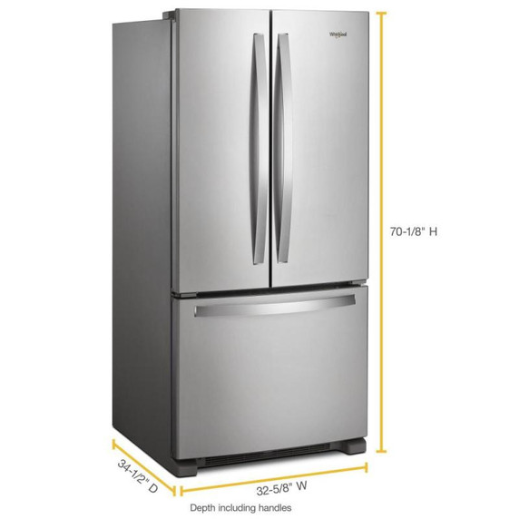 Whirlpool® Réfrigérateur à portes françaises de 33 po - 22 pi cu WRFF5333PZ