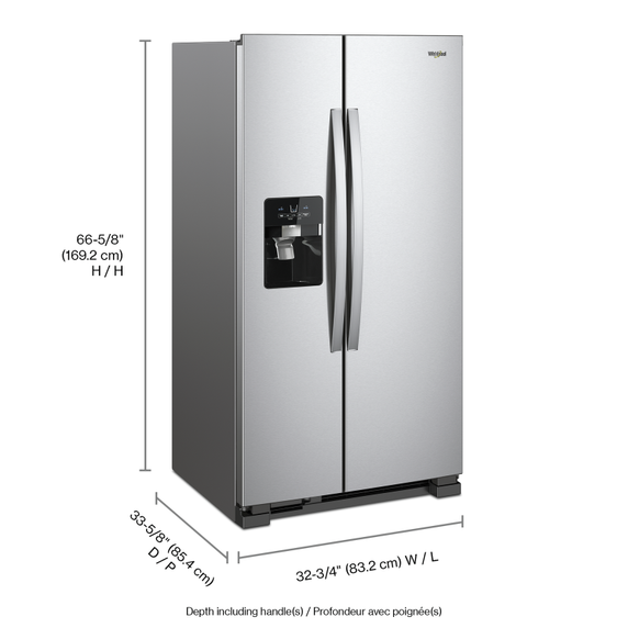 Réfrigérateur côte à côte - 33 po - 21 pi cu Whirlpool® WRS321SDHZ