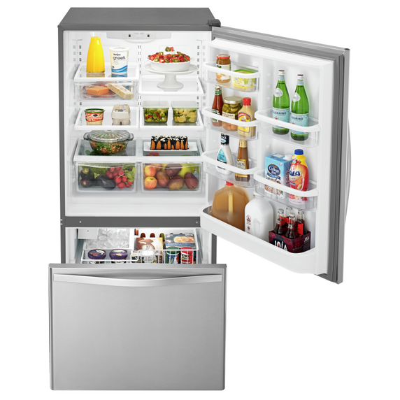 Réfrigérateur à congélateur inférieur avec tiroir congélateur - 33 po - 22 pi cu Whirlpool® WRB322DMBM