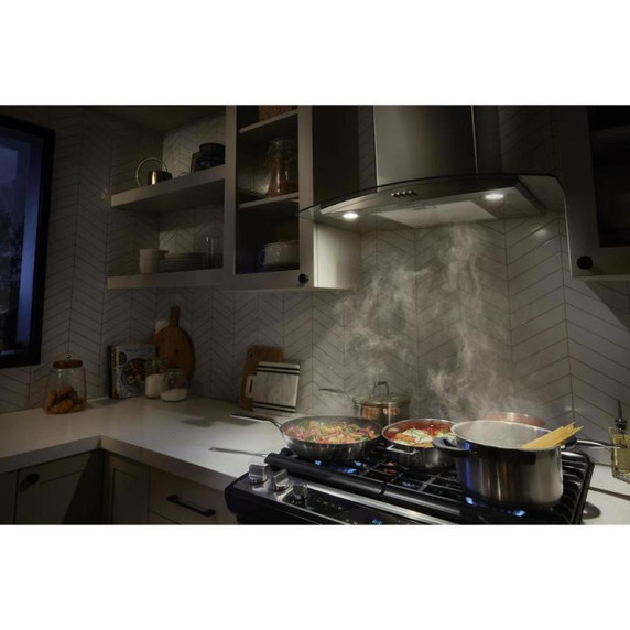 Whirlpool® Hotte de cuisinière murale incurvée en verre - 30 po WVW51UC0LS