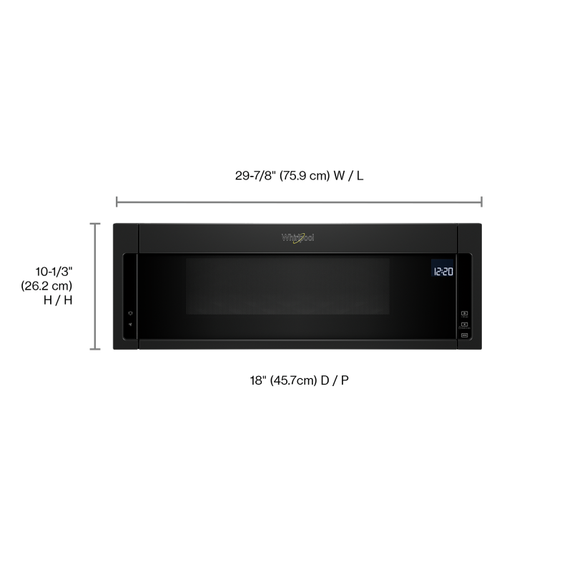 Four à micro-ondes à hotte intégrée à profil bas - 900 watts - 1.1 pi cu Whirlpool® YWML75011HB