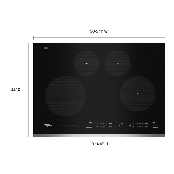 Table de cuisson à induction - 30 po Whirlpool® WCI55US0JS