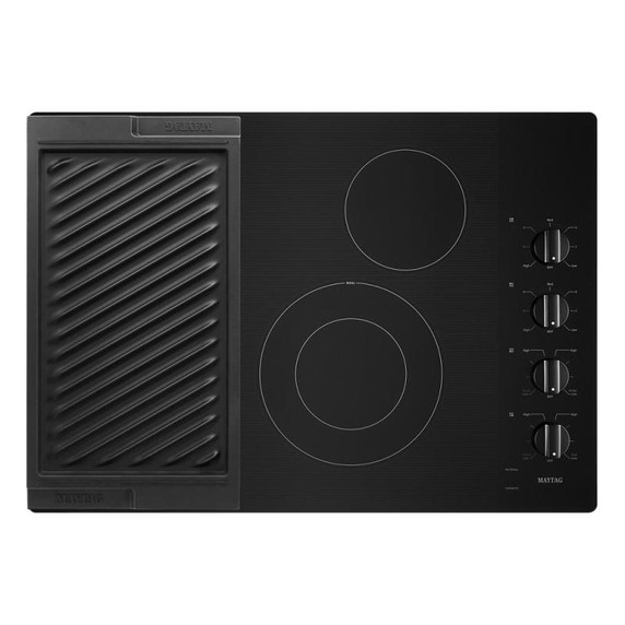 Maytag® Table de cuisson électrique avec gril et plaque chauffante réversible - 30 po MEC8830HB