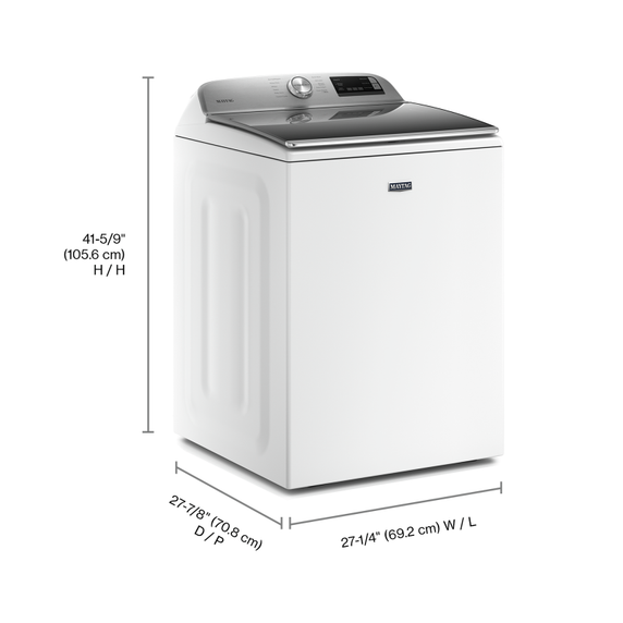 Laveuse intelligente à chargement vertical et bouton extra power - 5.4 pi cu Maytag® MVW6230HW