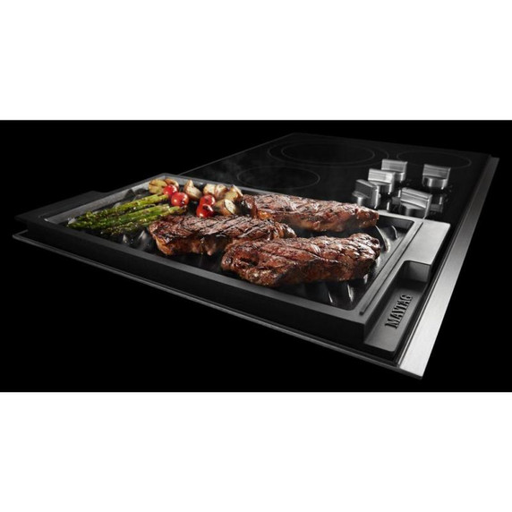 Maytag® Table de cuisson électrique avec gril et plaque chauffante réversible - 36 po MEC8836HS