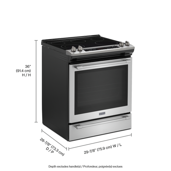 Cuisinière électrique avec convection véritable et préchauffage rapide - 30 po - 6.4 pi cu Maytag® YMES8800FZ