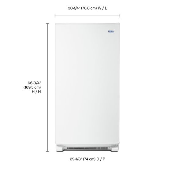 Congélateur vertical sans givre avec éclairage à del, 18 pi³ Maytag® MZF34X18FW