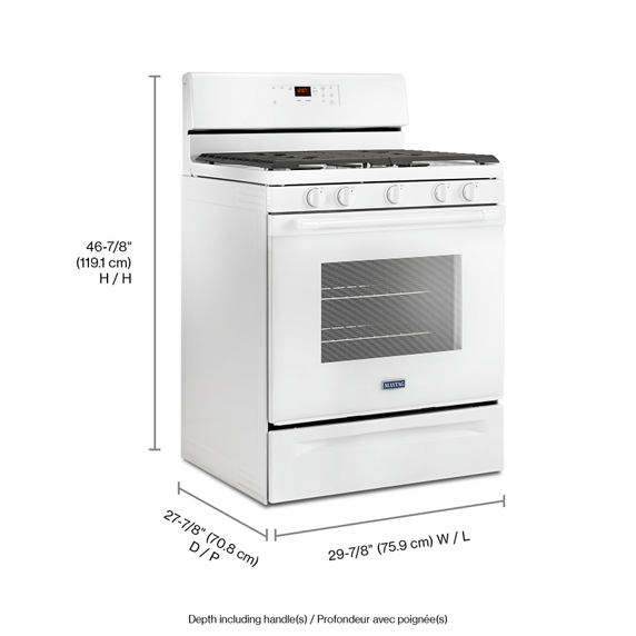 Cuisinière au gaz avec cinquième brûleur ovale - 30 po - 5 pi cu Maytag® MGR6600FW