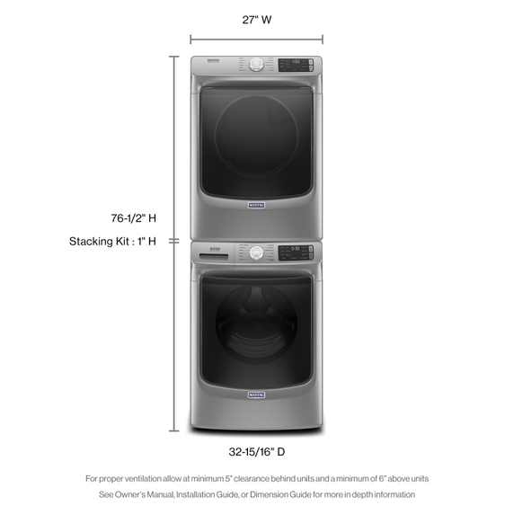 Sécheuse au gaz à chargement frontal avec fonction extra power et programme de séchage rapide - 7.3 pi cu Maytag® MGD6630HC