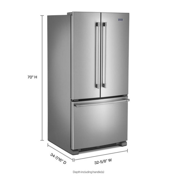 Maytag® Réfrigérateur à portes françaises de 33 po avec distributeur d’eau - 22 pi cu MRFF5033PZ