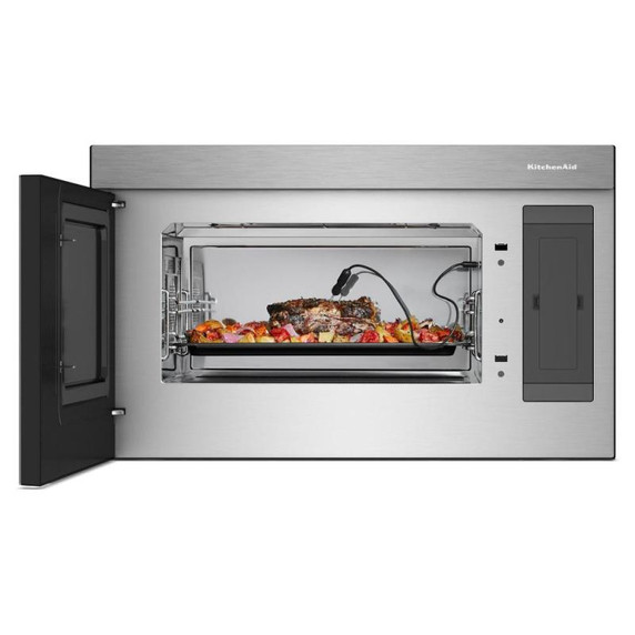 Kitchenaid® Four à micro-ondes à hotte intégrée multifonctions avec modes de capteurs à infrarouges YKMMF730PPS