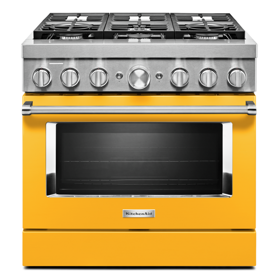 Cuisinière commerciale intelligente bicombustible KitchenAid®, 6 brûleurs, 36 po KFDC506JYP