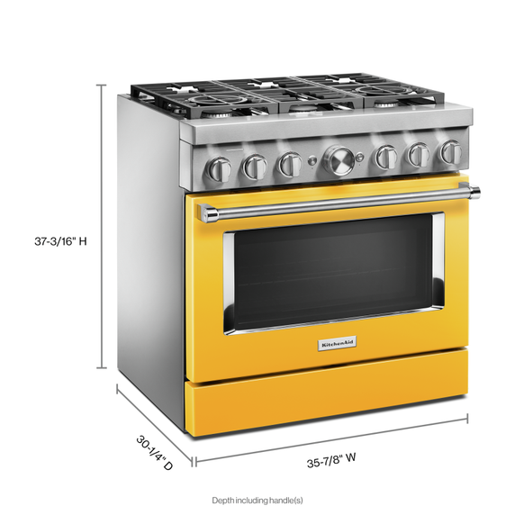 Cuisinière commerciale intelligente bicombustible KitchenAid®, 6 brûleurs, 36 po KFDC506JYP