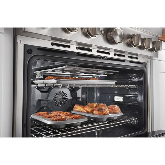 Cuisinière commerciale intelligente bicombustible KitchenAid®, 6 brûleurs, 36 po KFDC506JIB