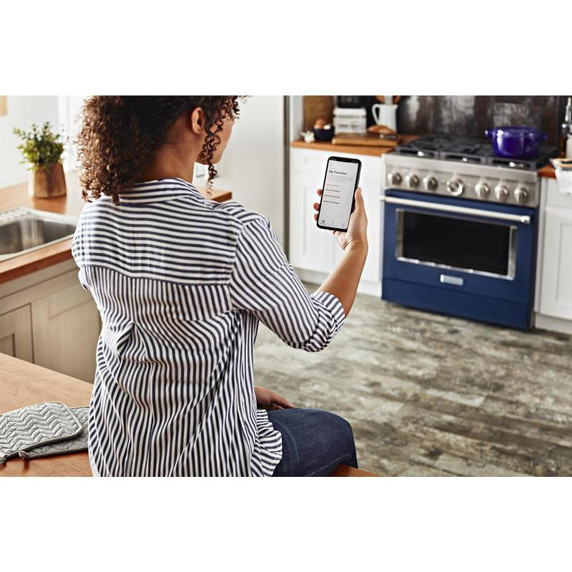 Cuisinière commerciale intelligente bicombustible KitchenAid®, 6 brûleurs, 36 po KFDC506JIB