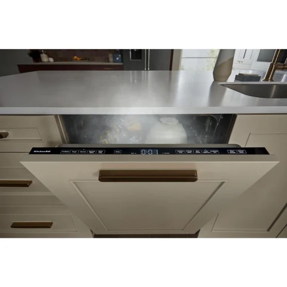 Kitchenaid® Lave-vaisselle à deux paniers prêt pour le panneau de recouvrement affleurant avec système de séchage à porte entrouverte - 44 dBA KDTF324PPA