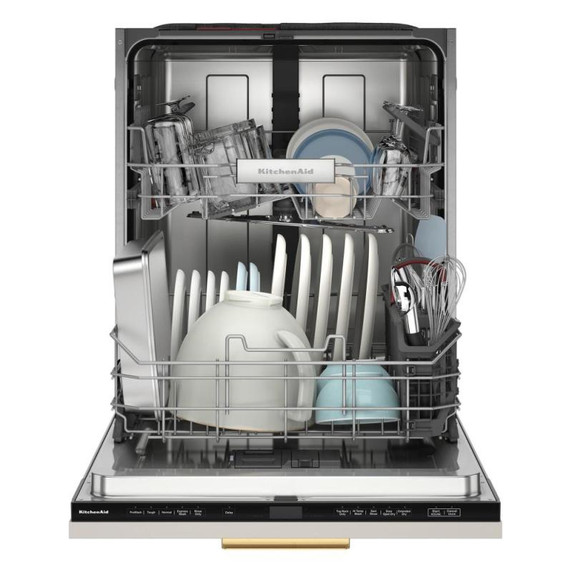 Kitchenaid® Lave-vaisselle à deux paniers prêt pour le panneau de recouvrement affleurant avec système de séchage à porte entrouverte - 44 dBA KDTF324PPA