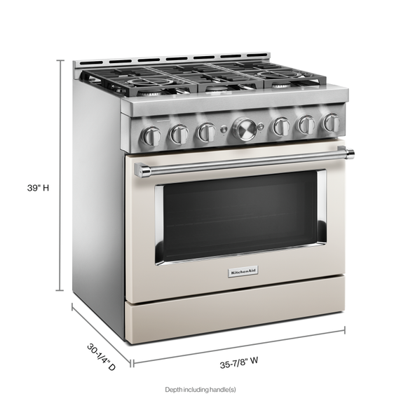 Cuisinière commerciale intelligente au gaz KitchenAid®, 6 brûleurs, 36 po KFGC506JMH