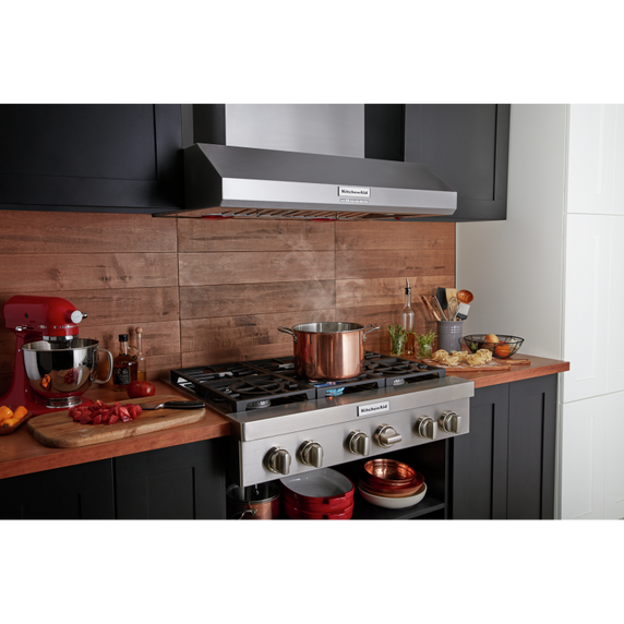 Hotte de cuisinière murale de style commercial à classe de moteur de 585 ou 1170 pi cu/min - 36 po KitchenAid® KVWC956KSS